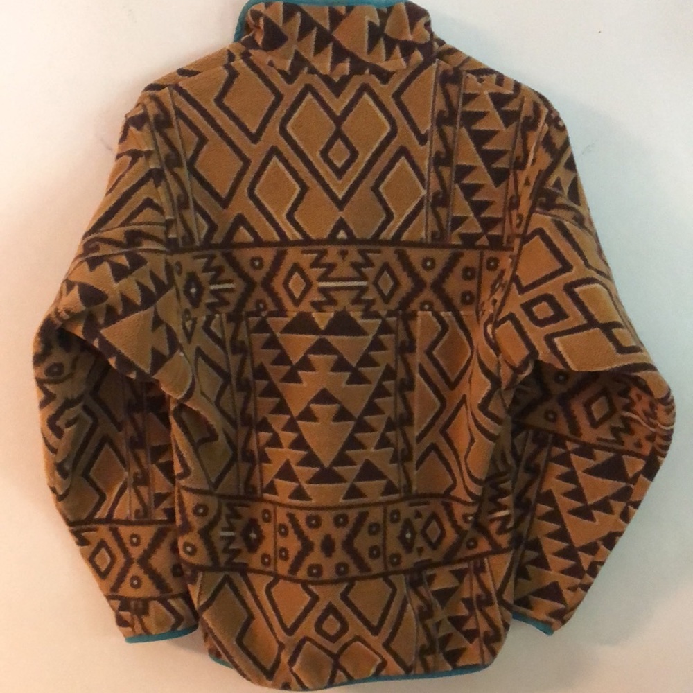 RARE Patagonia Synchilla Snap-T Fleece Pullover Montana Siete Bear Brown Tribal - Picture 7 of 15